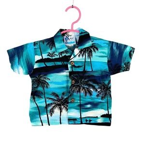 RJC Vintage‎ Hawaiian Shirt Kids 12M Resortcore Beach Vacation Travel Tropical